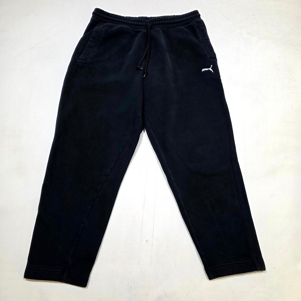 Puma Sweatpants Large Black Fleece Lined Joggers Athletic Loungewear Pants